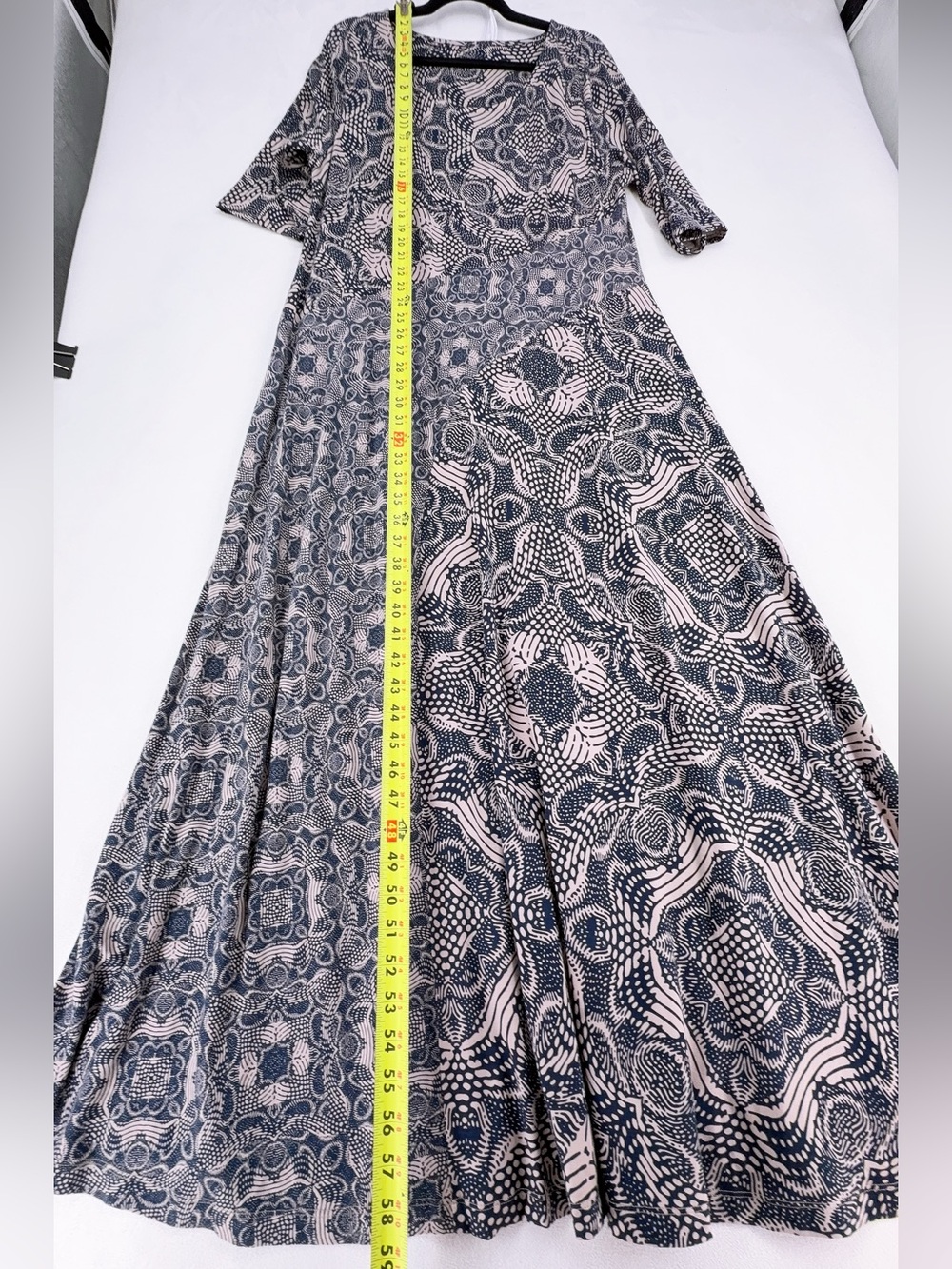 Soft Surroundings Juliette Jersey Dress XL Maxi Dark Navy Neutral Tile - Picture 8 of 9